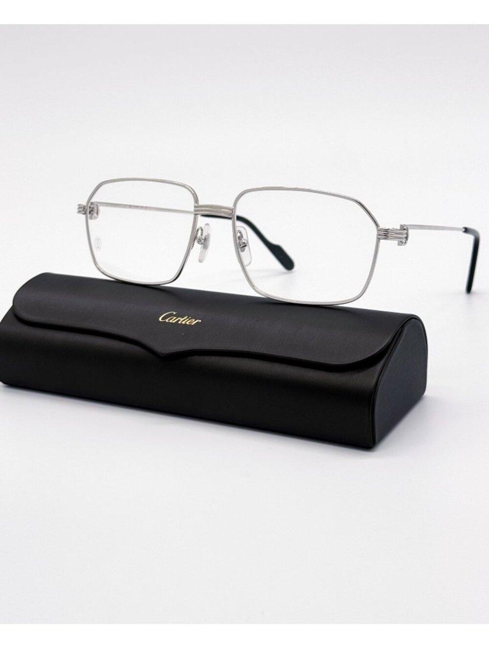 New Cartier CT0445O 004 Silver Eyeglasses Authentic